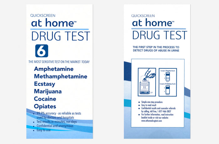 6 Panel (Multiple Drug) – At Home DIP CARD test - Amphetamines, MDA, Cocaine, Methamphetamines, MDMA, Opiates/Morphine, Marijuana/THC 6 panel dip card, at home test Phamatech